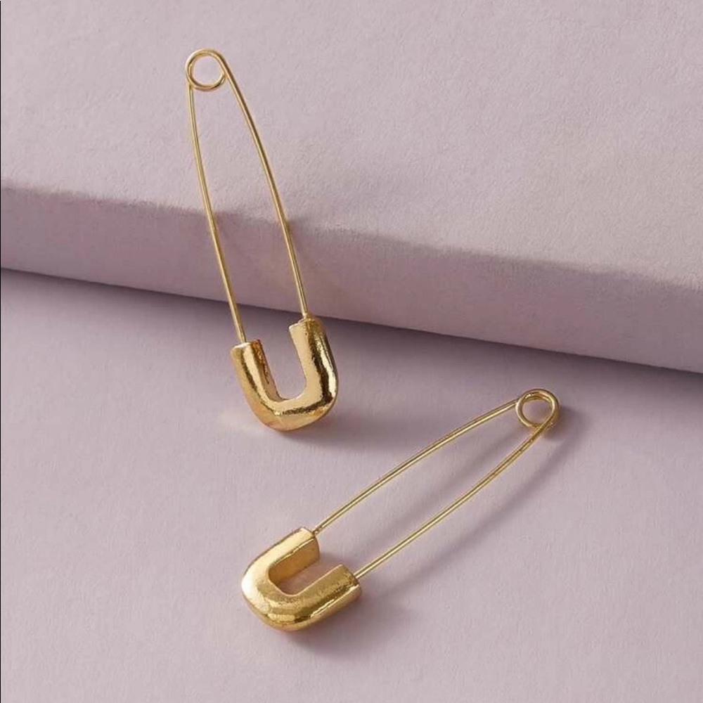 Safety Pin Earrings - Picture 2 of 4